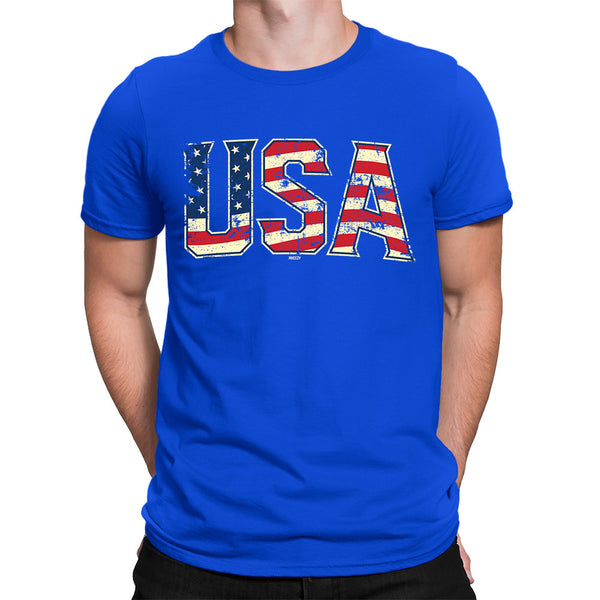 Men's USA Flag Letters T-Shirt