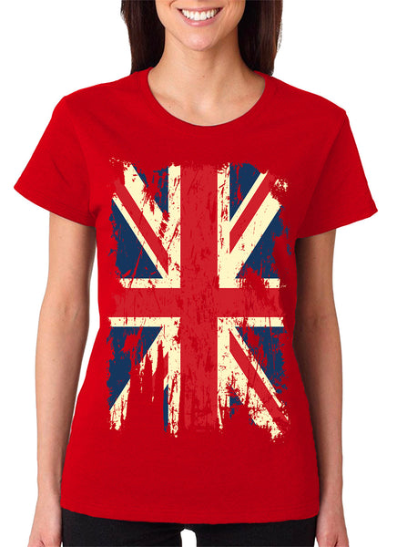 Women's Distressed United Kingdom Union Jack Flag T-Shirt